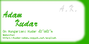 adam kudar business card